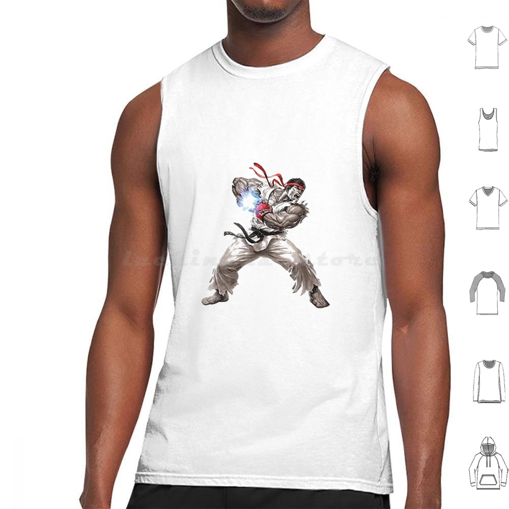 Retro Gaming Gamestop - Ryu Tank Tops Vest Sleeveless Ryu