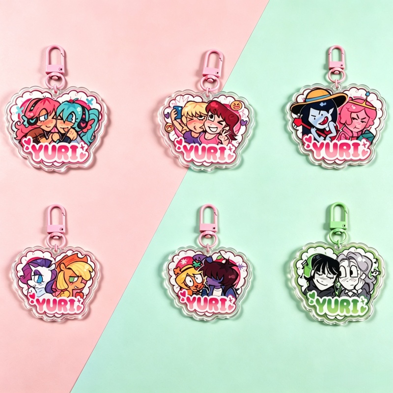 Retro Gaming Keychain - Yuri Time Acrylic Keychain Cute Cartoon