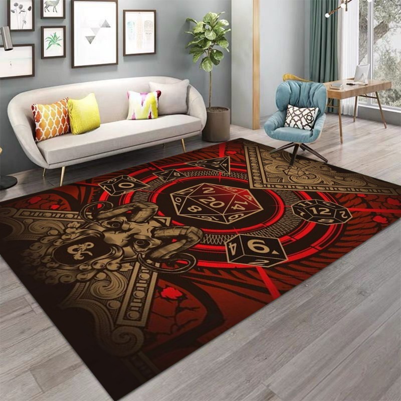 Dungeons Dragons Dice Sword Vi - Retro Gaming Rug ulasan dan harga