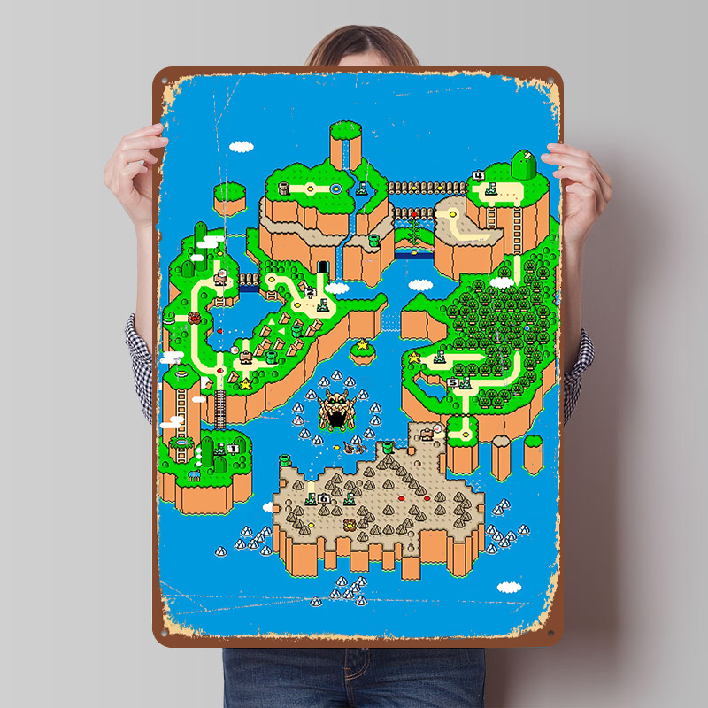 Dinosaur Land Metal Poster Cus - Retro Gaming Island ulasan dan harga