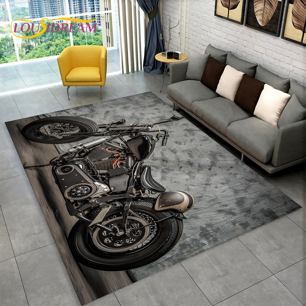3D Retro Vintage Motorcycle Ar - Retro Gaming Rug ulasan dan harga