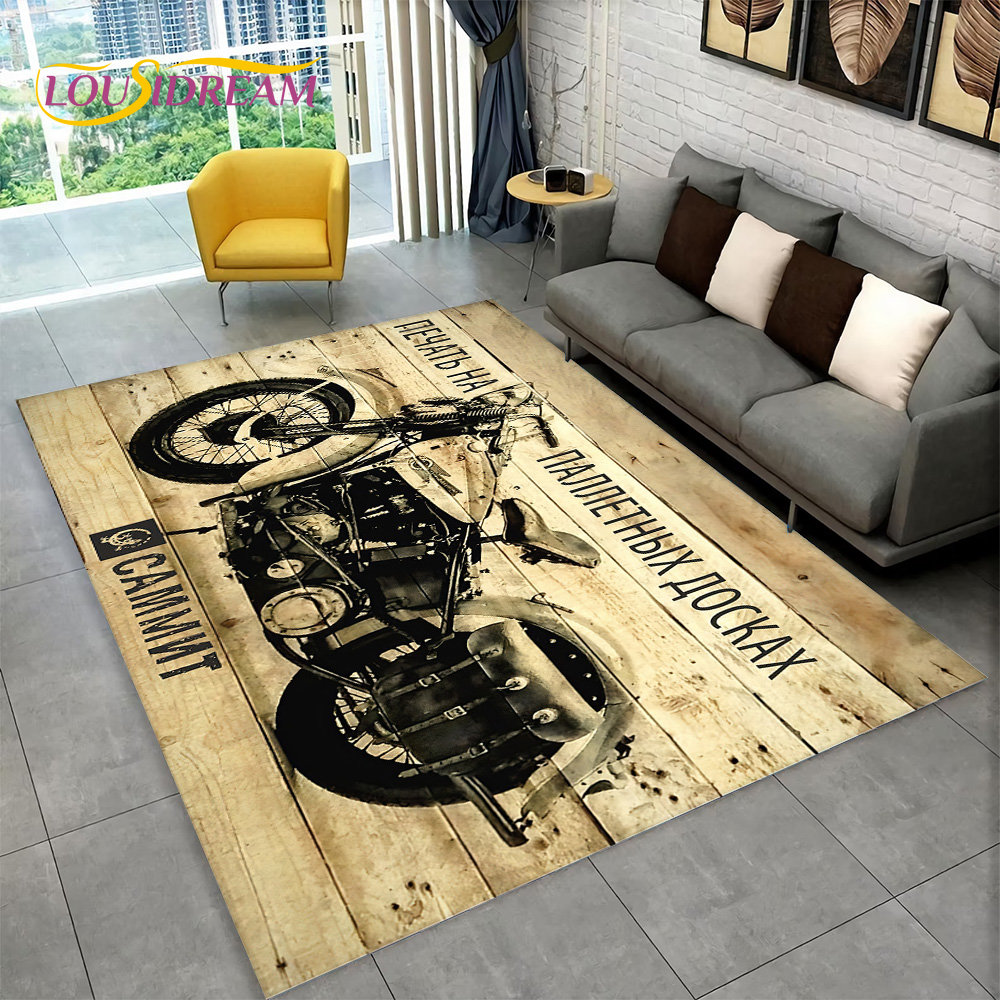 3D Retro Vintage Motorcycle Ar - Retro Gaming Rug ulasan dan harga