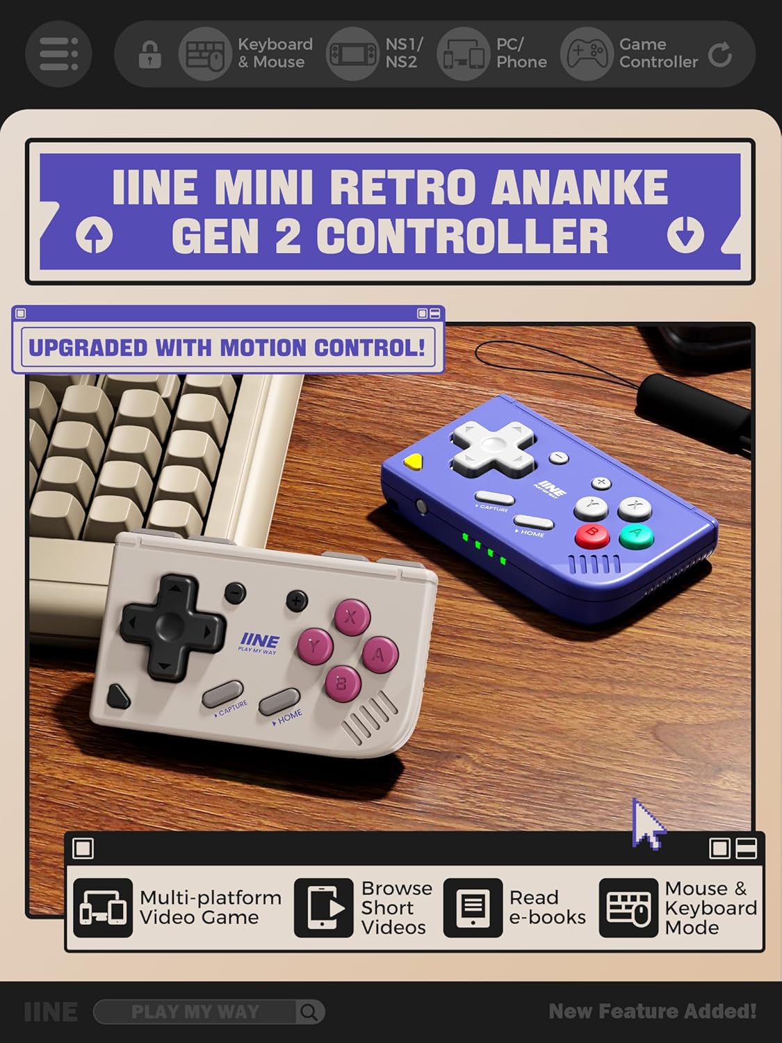 Mini Retro Game Controller,Poc - Retro Gaming Keychain ulasan dan harga