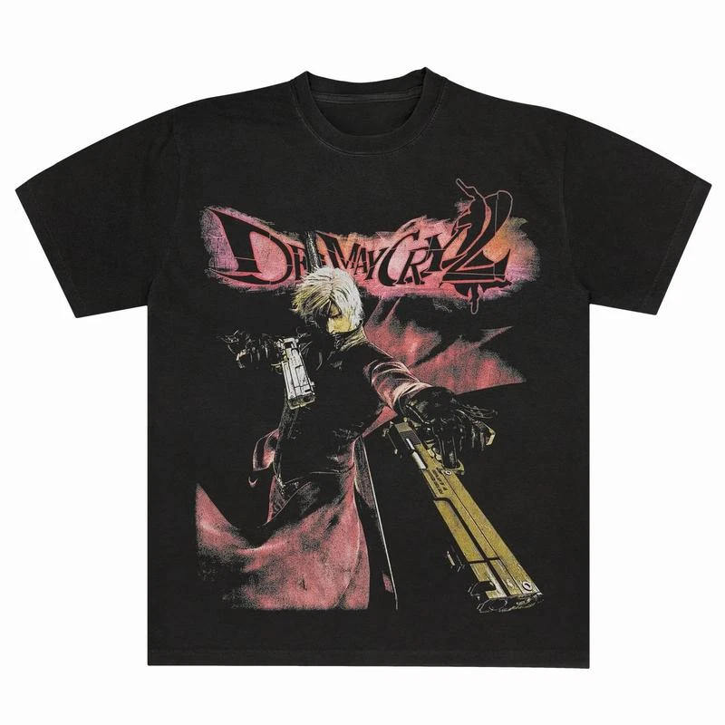 Devil May Cry 2 Dante T-shirt  - Retro Gaming Theme ulasan dan harga