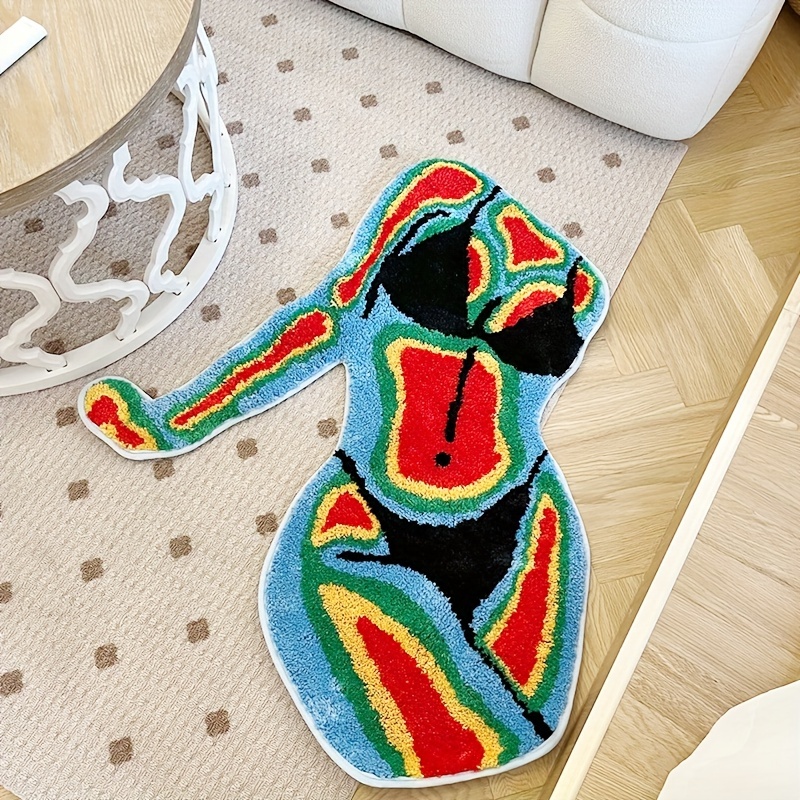 Irregular Body Shape Flocked F - Retro Gaming Rug ulasan dan harga