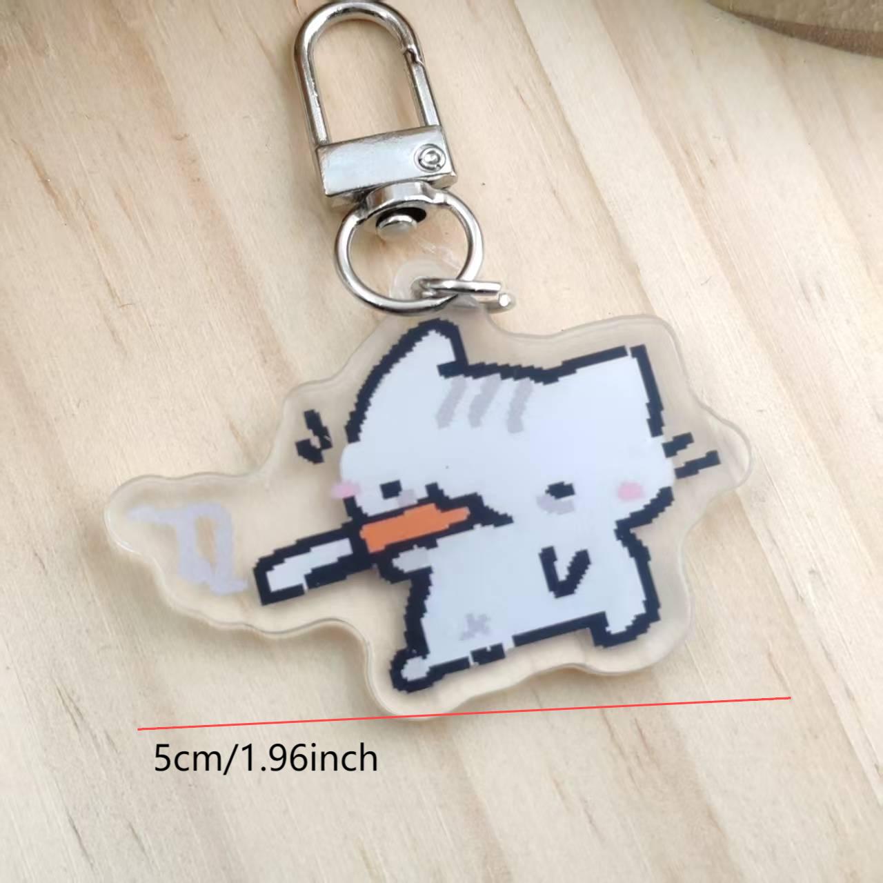 2d Flat Pixel Cat Keychain - G - Retro Gaming Gifts ulasan dan harga